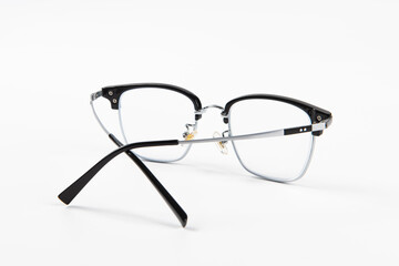 Transparent optical glasses isolated  on white background.