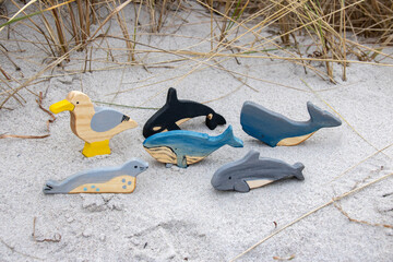 Holz Spielzeugfiguren Meerestiere