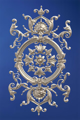 Vintage ornament. Floral border and frames. antique golden frame isolated. 3d illustration