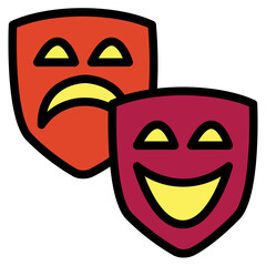 mask filled outline icon style