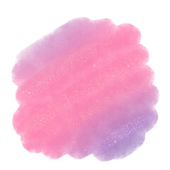 Obraz na płótnie Canvas Pink watercolor brushstrokes with glitter on transparent background