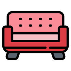sofa filled outline icon style