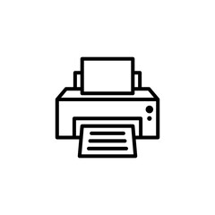 Printer outline vector flat style isolated on white background. Print symbol. 