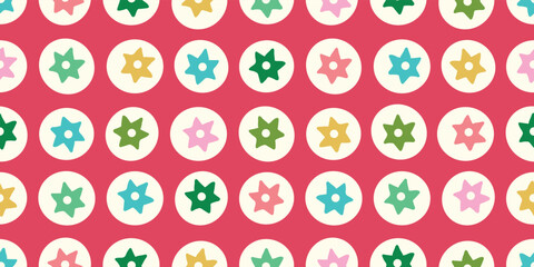 Christmas star background pattern border. Festive vector seamless repeat banner of hand drawn stars. 