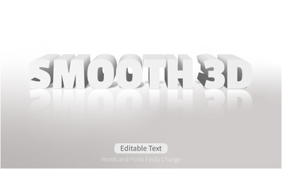 Changeable realistic 3d render looking text, easily editable letter, 3D white text reflection and shadow effect, banner concept,