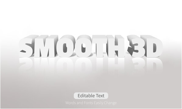 Changeable realistic 3d render looking text, easily editable letter, 3D white text reflection and shadow effect, banner concept,