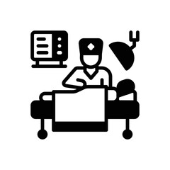 Black solid icon for surgery 