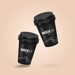 Mock-up Black Cup Vector mesh illustration eps 10