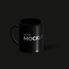 Mock-up Black Cup Vector mesh illustration eps 10