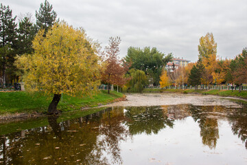 Porsuk river , Eskisehir city on autumn season.