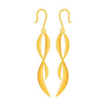 gold earrings elegant dangle style clip art preview