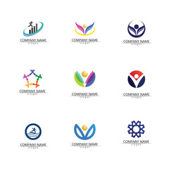 People Icon work group Vector  logo illustration design