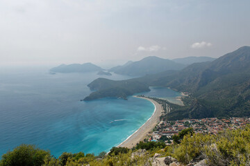 Amazing view from the Lycian Way at Blue Lagoon in Oludeniz, Turkey