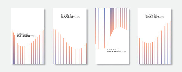Set of cover design templates with colorful lines for banners, cards, and page layout other. Vector, 2023