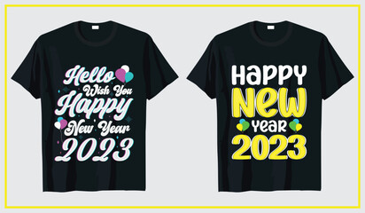 New year 2023 t-shirt design, typography t-shirt new year bundle
