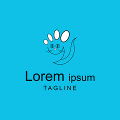 cat pet abstract vector template illustration  