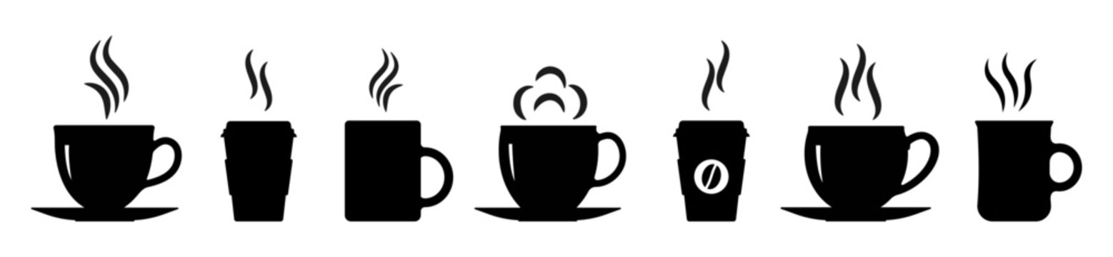 Coffee cup icons collection. Vector