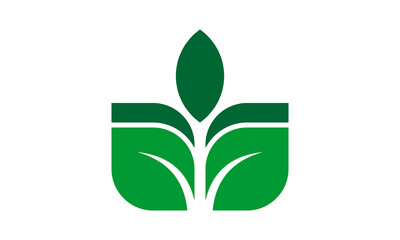 leaf eco icon vector logo