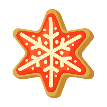 red snowflake cookie christmas treat clip art preview
