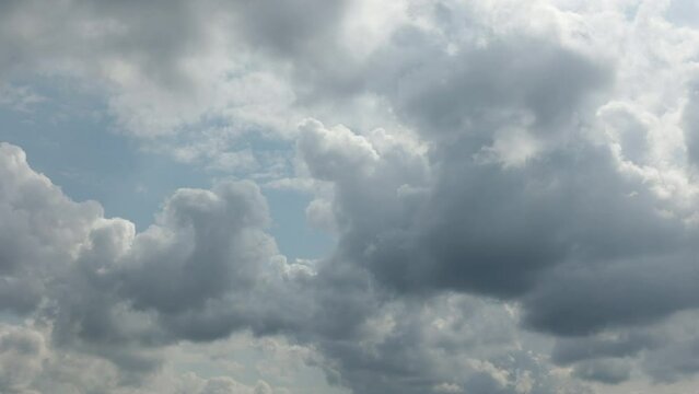 Dramatic Timelapse of moving clouds and a dark thunderstorm rolling in