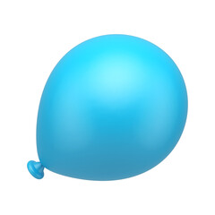 Festive blue rubber balloon surprise holiday celebration aero design realistic 3d icon