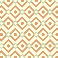 Seamless pattern in retro style. Abstract texture decorative 50`s, 60's, 70's style. Can be used for fabric, wallpaper, textile, wall decoration. Vector illustration