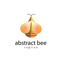 the simple bee for logo of the vision work hard and word of team
