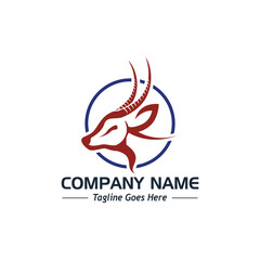 deer head logo, sample company logo, a simple vector design