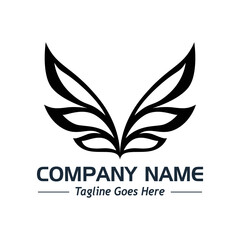 butterfly wings logo, sample company logo, a simple vector design