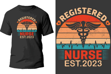 registered nurse est.2023 t shirt design.