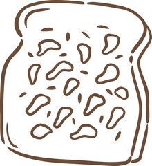 a slice of bread with chocolate sprinkles illustration