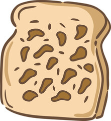 a slice of bread with chocolate sprinkles illustration