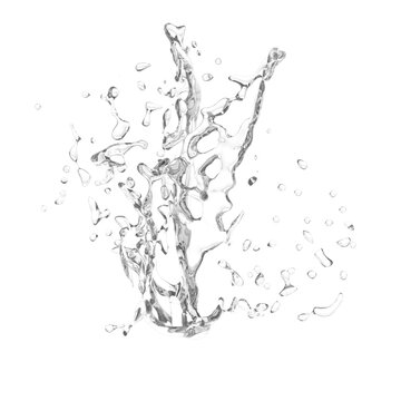 water splash isolated on white transparent