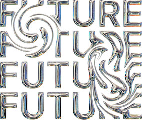 3D Chrome Future Text