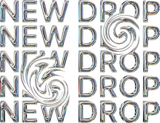 3D Chrome New Drop Text