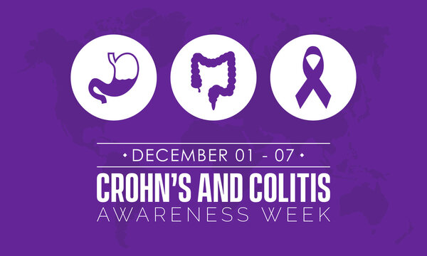 Vector illustration design concept of Crohn’s and Colitis Awareness Week observed on December 1 to 7