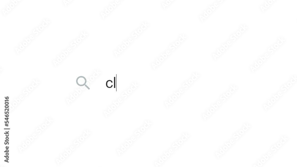 Poster typing text to search about climate change crises, search bar animation on white background