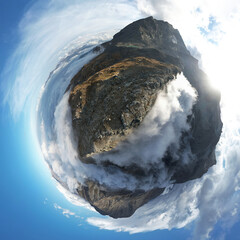 Kugelpanorama / Alpengipfel am Rifugio Vaccarone - Alta Via Val di Susa, Piemont, Italien