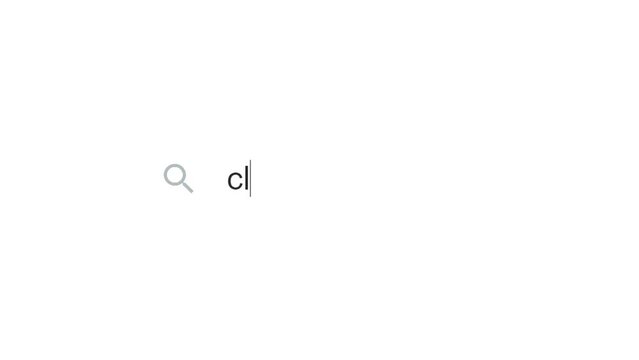 Typing text to search about climate change crises, search bar animation on white background