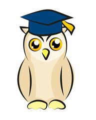 Szkolna sowa school owl ilustracja - obrazy, fototapety, plakaty