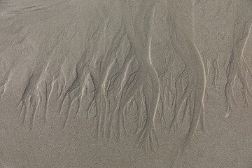 patterns in the sand on a beach