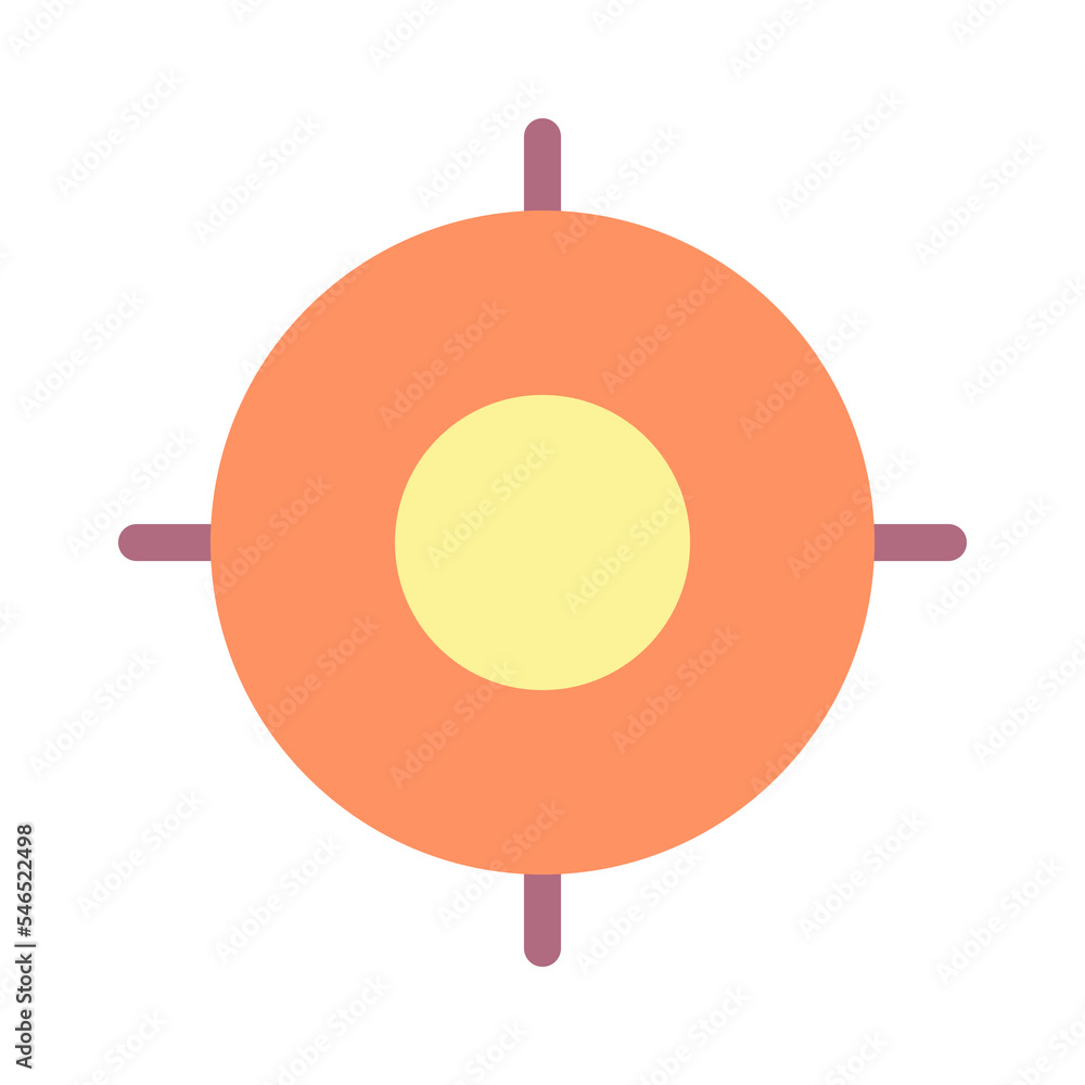 Poster target flat color ui icon. focus on chosen goal. adjusting objective. marketing tool. simple filled 