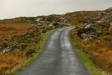 road through the Connemara landscape