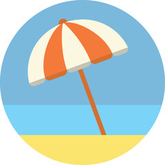 Fototapeta premium Beach umbrella round icon. Sun shade symbol