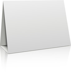 Folded table calendar mockup. White realsitic paper