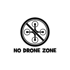 No drone zone icon warning sign isolated on white background