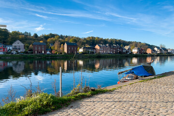 Fototapeta premium View of the historic town of Dinant with scenic River Meuse in Belgium