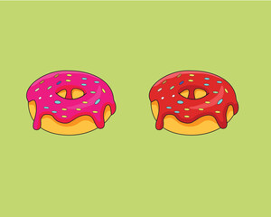 Buns and rolls assortment.red and pink humburger buns. Bread icon, isolated vector illustration. Bakery product in cartoon style.