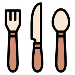 fork spoon steak knife kitchen utensils icon