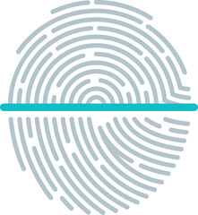 Finger scanning process icon. Authorization app sign. Identification symbol